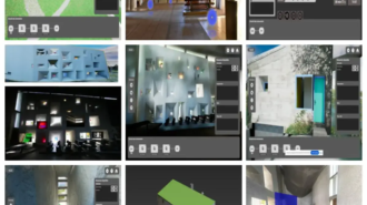 Quelques copies d'écran d'EXPLORE, logiciel de scénarisation de visites virtuelles accessibles