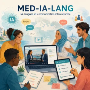 Illustration du projet MED-IA-LANG sur l’intelligence artificielle, l’apprentissage des langues et la communication interculturelle