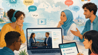 Illustration du projet MED-IA-LANG sur l’intelligence artificielle, l’apprentissage des langues et la communication interculturelle